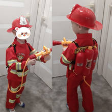 Косплей костюмы для детей пожарный униформа и игрушка комплект для мальчиков и девочек Одежда для Хэллоуина маскарадное платье для детей 2024 - купить недорого