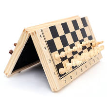 Лидер продаж, высокое качество, деревянный складной магнитный Шахматный набор, твердая деревянная шахматная доска, магнитные части, развлекательные настольные игры, детские подарки 2024 - купить недорого