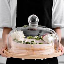 Деревянная подставка для торта, креативный прозрачный стеклянный поднос для демонстрации десертов, свадебное украшение стола 2024 - купить недорого