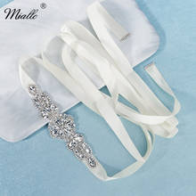 Miallo Fashion Bridal Satin Belts Crystal Silver Color Wedding Accessories Prom Dress Belt Ivory White Strass Bride Sash Gifts 2024 - buy cheap