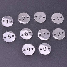 10Pcs/Lot Stainless Steel  Round Number 0-9 Connector Charms Making Word Digital Pendant For Necklaces Bracelet  Jewelry Diy 2024 - buy cheap