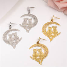 OUFEI For Lovers Moon Earrings For Women Stainless Steel Jewelry Woman Drop Earrings 2020 Fashion Jewelry Accessories 2024 - buy cheap