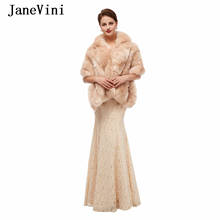 JaneVini-chal de piel sintética para mujer, chal elegante para boda y hombro, chal cálido para fiesta de noche, accesorios de invierno, 2020 2024 - compra barato