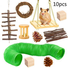 New 10pcs Guinea Pig/Hamster Chew Toys, Guinea Pig Toys Natural Wooden Gerbil Rats Chinchillas Toys Accessories 2024 - buy cheap