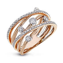 Anel de pedra de cristal branco feminino de luxo, clássico, cor de ouro rosa, anéis de casamento para mulheres, pequeno, zircônio, anel de noivado 2024 - compre barato