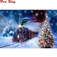 5D DIY Diamond Painting Christmas Full Square Rhinestone Diamond Mosaic Christmas tree Train Diamond Embroidery Sale Cartoon 2024 - buy cheap