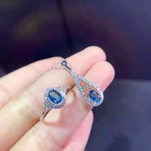 MeibaPJFS-Conjunto de collar y anillo colgante de topacio para mujer, joyería fina encantadora de Plata de Ley 925 2024 - compra barato