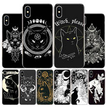 Witch and cat Colorful Cute Cover Phone Case For Apple iPhone 11 12 13 Pro XR X XS Max 7 8 6 6S Plus + Mini 5S SE Print Shell 2024 - buy cheap