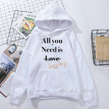 All you need is love lashes Letters hoodie woman hipster hat tracksuit cute eyelashes print women’s sweatshirt funny hoody 2024 - buy cheap