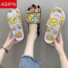 ASIFN Women's Cute Slippers Home Funny laughing Crying Summer Non-slip House Indoor Slides Thick Soft Bottom Ladies Flip Flops 2024 - buy cheap