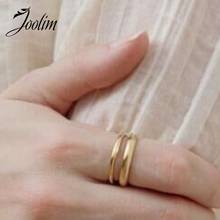 Joolim Simple Gold Color Stainless Steel Band Rings For Women Stainless Steel Jewelry 2024 - buy cheap