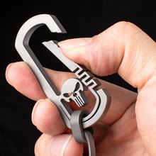 PAVEHAWK Camping  Car Key Tool Titanium Alloy Skull Buckle Carabiner Keychain Chain Bag Hook Bottle Opener Climbing  Accessories 2024 - buy cheap