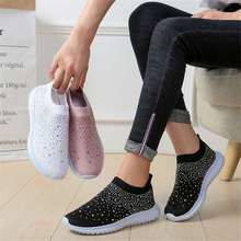 2022 casual shoes woman sports shoes breathable mesh sneakers women shoes crystal platform women sneakers white black pink 2024 - buy cheap