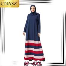 Nuevo vestido musulmán Fashon pavo islámico gran tamaño de las mujeres estilo Dubai Medio Oriente rayas Swing árabe elegante 2024 - compra barato