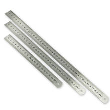 Steel Ruler Sewing Tool Accessory 15/20/30/40cm Stainless Steel Metal Ruler Metric Rule Precision Double Sided Measuring Tool F 2024 - buy cheap