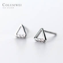 Colusiwei Dazzling Clear CZ Stud Earrings for Women Geometric Triangle Shape 925 Sterling Silver Fashion Jewelry Accessories 2024 - buy cheap