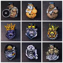 Punk Animal Iron On Patches For Clothing Biker Embroidered Patches On Clothes Lion Stickers Dog Bear Pacth Applique Stripe Badge 2024 - buy cheap