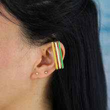 neon colorful enamel earring for women gorgeous European fashion female jewelry no piercing clip earrings 2024 - buy cheap