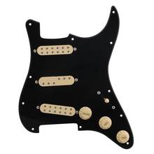 Black PVC 11 Holes SSS Prewired Pickguard Set Pickup Knobs Switch 2024 - buy cheap