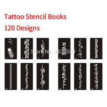 Tatuagem estêncil 120 projetos para desenho pintura glitter gel airbrush tatuagem stencils temporária henna tatuagem adesivos 2024 - compre barato