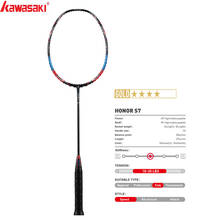 2020 kawasaki badminton raquetes tipo ataque honra s7 40 t caixa de fibra carbono quadro raquete para amadores jogadores intermediários 2024 - compre barato