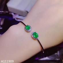 KJJEAXCMY boutique jewelry 925 sterling silver inlaid Natural emerald ladies bracelet support detection popular 2024 - buy cheap