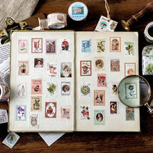 Vintage Antique Stamp Flower Leaf Animal Journal Decorative Washi Stickers Scrapbooking Stick Label Diary Album Stickers 2024 - buy cheap