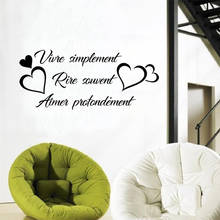 Citation Vivre Simplement Wall Sticker French Quote Wall Decal Living Room Home Decor Poster Vinyl Wall Art Murals Decoration 2024 - buy cheap