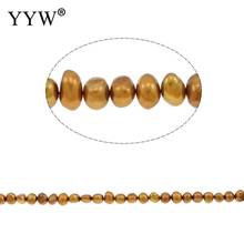 Potato Cultured Freshwater Pearl Beads for DIY Elegant Necklace Bracelet Jewelry Making Golden Yellow 8-9mm Hole:Approx 0.8mm 2024 - buy cheap