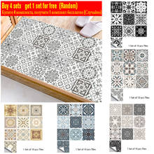 10pcs Retro Pattern Matte Surface Tiles Sticker Transfers Covers for Kitchen Bathroom Tables Floor Hard-wearing Art Wall Decals 2024 - buy cheap