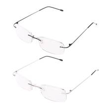 Men's Titanium Alloy No Rim Reading Glasses Frameless Folding Eyeglasses Presbyopia Eyewear + 1.0 + 1.5 + 2.0 + 2.5 + 3.0 + 3.5 2024 - buy cheap
