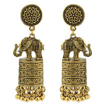 Ins indiano contas de ouro artesanal geo tribal nepal tailândia elefante piercing brincos do vintage coreano moda festa jóias brinco 2024 - compre barato