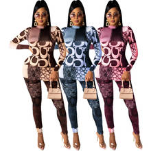 Echo ine outono inverno mulheres estampa letra patchwork ativo conjunto de duas peças fitness moletom e calça legging roupa de treino 2024 - compre barato