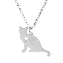 Moda trinket colar bonito animal gato bonito aço inoxidável pingentes colares jóias gargantilha pescoço corrente bijouterie 50cm + 2024 - compre barato
