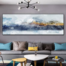 Watercolor Yellow and Bule Mountain Canvas Painting Modern Decorative Wall Pictures Abstract Home Decor Painting Prints unframed 2024 - buy cheap