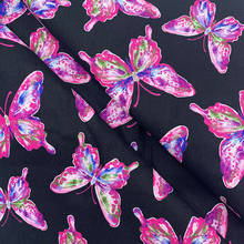 Красивая 100% хлопчатобумажная ткань черного цвета с рисунком бабочки, цифровой принт, материал для шитья, «сделай сам», домашнее лоскутное платье, одежда 2024 - купить недорого