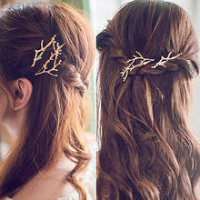 New Antlers Hair Accessories For Women Girls Leaves Barrettes Princess Clips Alloy Elegance Styling Tool Gold Gifts 2021 2024 - buy cheap