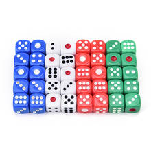 Dado acrílico d6, dado pequeno de 6 lados para jogar jogo em branco, vermelho, verde e azul 12*12*12mm com 10 peças 2024 - compre barato