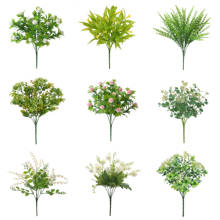 1pc Artificial Plants Fern Grass Wedding Wall Decor Green Leaf Artificial Flowers Plastic Fake Plant for Home Garden Decoration 2024 - buy cheap