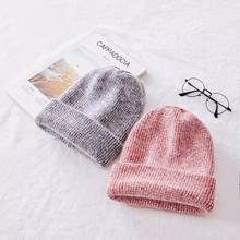 Winter Hat For Women Beanie Hat Rabbit fur Woman Hat Winter Beanies for Ladies Knitted Hat Cashmere Autumn Solid Bonnet 2020 2024 - buy cheap