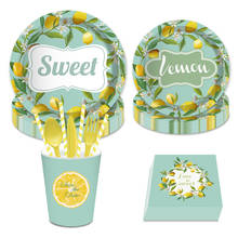 Lemon Theme Happy Birthday Party Decorations Baby Shower Fresh Lemon Disposable Tableware Sets Summer Festival Party Supplies 2024 - buy cheap