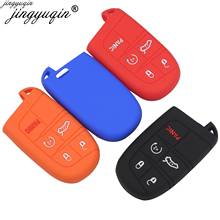 Jingyuqin capa de silicone para controle remoto, 50 peças, 5 botões, chave inteligente, para dodge path, carregador, jeep renegade grand cherokee 2024 - compre barato