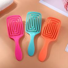 Portable Hollow Hair Scalp Massage Comb Salon Women Rubber Anti-skid Handle Dry Wet Hairdressing Styling Tool Hairbrush 2024 - buy cheap