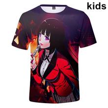 Camiseta de Anime para niños de 3 a 14 años, Camiseta con estampado de 3D Kakegurui, playera para niños y niñas, camisetas de Cosplay de Jabami Yumeko, ropa para niños 2024 - compra barato