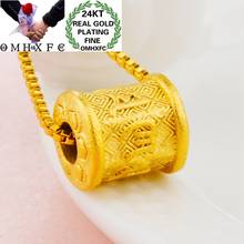 OMHXFC Wholesale PN371 European Fashion Hot Fine Woman Girl Party Birthday Wedding Gift Slim Waist Bead 24KT Gold Pendant Charm 2024 - buy cheap