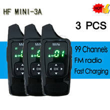 Mini walkie talkie vox com controle de voz, 3 pçs, hf 3a, uhf 400-520mhz 99ch, rádio transceptor ultra pequeno com fone de ouvido grátis 2024 - compre barato