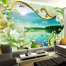 Wellyu-papel tapiz personalizado 3d, mural Jiangshan, paisaje pintoresco, jade tallado, Fondo de dormitorio, papeles de pared, decoración del hogar, 3d 2024 - compra barato