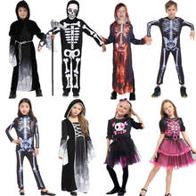 Umorden Halloween Party Skull Skeleton Costumes Kids Child Scary Monster Demon Devil Ghost Grim Reaper Costume for Boys Girls 2024 - buy cheap
