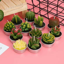 Juego de plantas simuladas de Cactus 3D, vela de decoración del hogar, luz de té, decoración de 4x4x5cm, 6 uds. 2024 - compra barato
