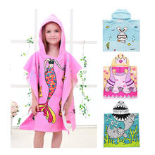 Albornoz con capucha para niños y niñas, bata de baño de microfibra con dibujos animados, toallas de playa, 2021 2024 - compra barato